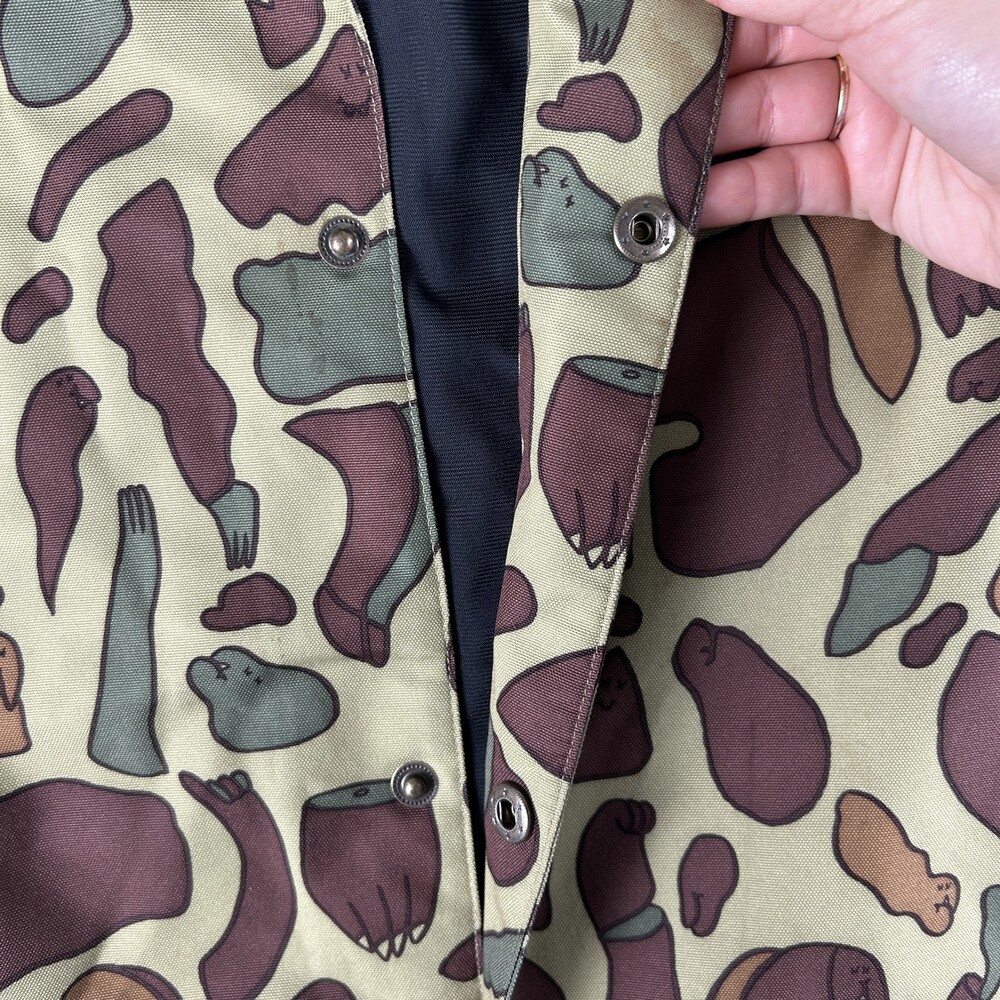 Airblaster Jacket Mens Large Camo Duck Print Snap Coach Windbreaker Lined Canvas - Picture 8 of 16